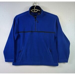 Hunt Club Fleece 1/4 Zip Blue Pullover Sweater Mens Sz L 42-44 Casual Sweatshirt
